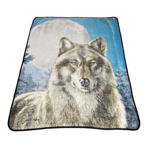 James Meger Wolf Fleece Throw Blanket Northwest Company Southwest Style READ - Picture 7 of 7